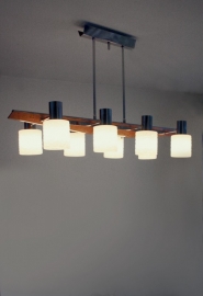 Grote `60 hangluchter 8 lamps / Large 8 lamps hanging `60 chandelier [verkocht]