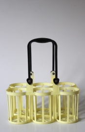 Flessenrek pastelgeel / Bottle rack pastel yellow [verkocht]