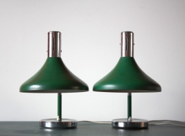 2 Groene vintage Bureaulampen / 2 Green vintage desk lamps [verkocht]