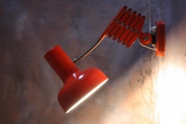 Schaarlamp rood vintage / Scissor lamp vintage [verkocht ]