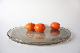 Glazen art deco serveerschaal / Glass art deco serving plate [sold]