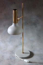 Lichtgrijs-koper vintage bureaulamp `70 / Light grey-copper vintage desk lamp ` 70 [verkocht]