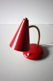 Rood lampje met bolletje / Red small globed lamp [verkocht]