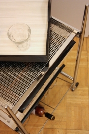 Serveerwagentje zwart-wit-chroom / Serving trolley black-white-chrome [sold]