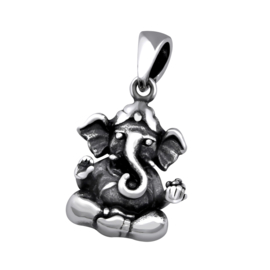 Zilveren olifant Ganesha kettinghanger