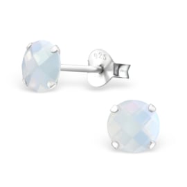 Zilveren oorbellen kristal Nano Blue
