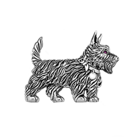 Sterling silver Terrier dog brooch