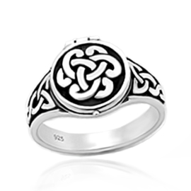 silver celtic locket ring