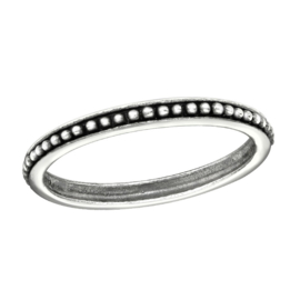 silver beads Bali ring