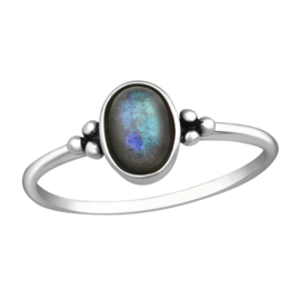 silver ring Labradorite gemstone