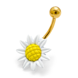 steel belly piercing Daisy flower