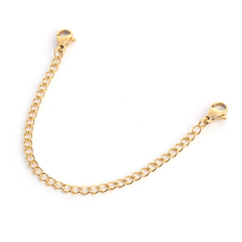 gold stainless steel extension chain bracelet necklace