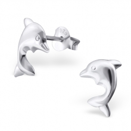 Zilveren dolfijn oorbellen