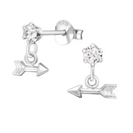 silver arrow earrings crystal