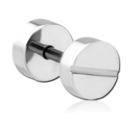 Steel fake plug earring screw