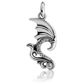 steel dragon wing necklace pendant