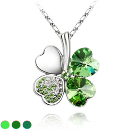 four leaf clover necklace green