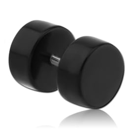 Zwarte fake plug Bioflex oorpiercing