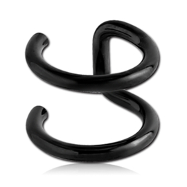 Black steel fake helix piercing earring