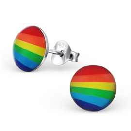 silver rainbow earrings