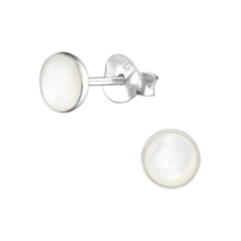 silver tiny mother-of-pearl stud earrings
