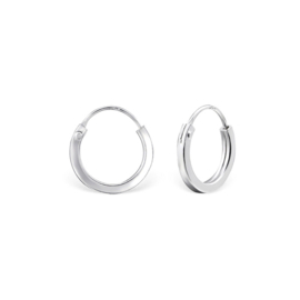 Silver hoop earrings 12 mm