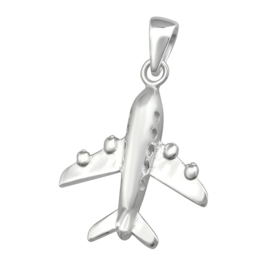 silver airplane chain pendant