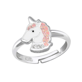 silver unicorn crystal children's ring