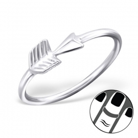 silver arrow knuckle ring