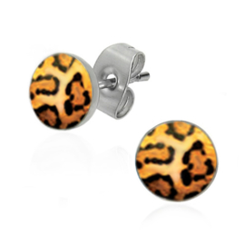 Tiger print stainless steel earrings