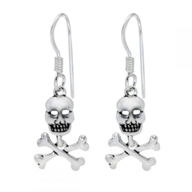 silver Skull and bones earrings