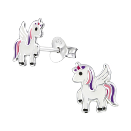 silver unicorn children's earrings
