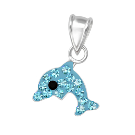 dolphin pendant silver with crystal