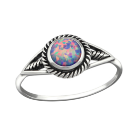 silver ring with Opal