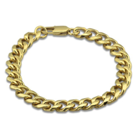 gold plated steel link chain bracelet