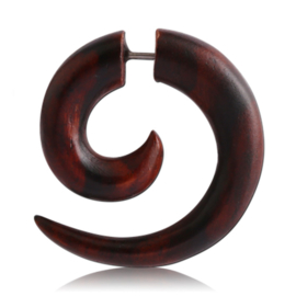 wooden fake spiral earring