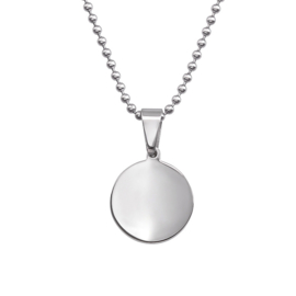 steel round plate necklace