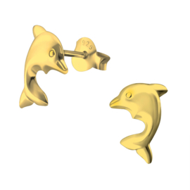 Gold plated dolfijn oorbellen