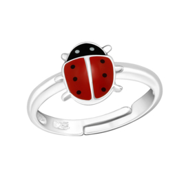 silver ladybug ring