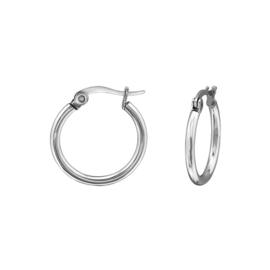 steel creoles earrings 15 mm
