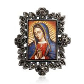 Sterling silver antique Maria brooch
