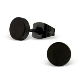 black steel stud earrings
