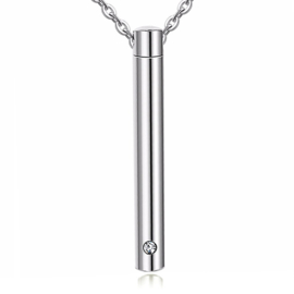 steel memorial necklace crystal