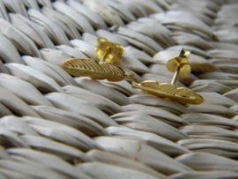 silver gold plated feather earrings