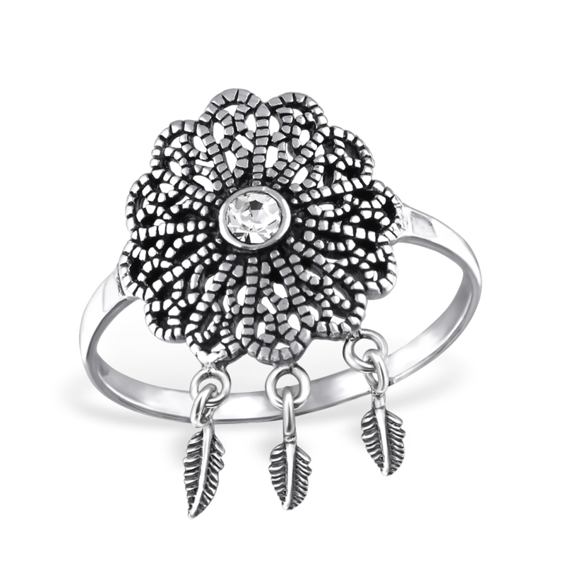 silver bohemian ring