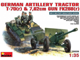 German Artillery Tractor & 7.62 Gun w/crew