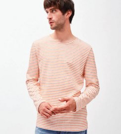 Armed Angels || JAADY stripes tee: off white/dark orange -ALLEEN NOG L BESCHIKBAAR-