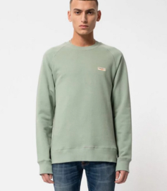 Nudie Jeans || SAMUEL logo sweatshirt: pale green