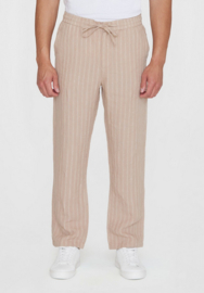 KCA || FIG loose striped linen pants; beige stripe