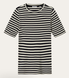 KCA II rib tee km: stripes black - white